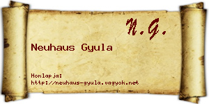 Neuhaus Gyula névjegykártya